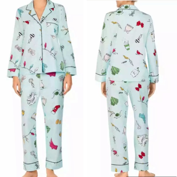 Kate Spade Brushed Twill Flannel Pajama Set S L XL - Picture 3 of 8